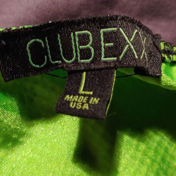 NWOT Club Exx DollsKill Neon Green Snakeskin Collar top - Picture 4 of 6